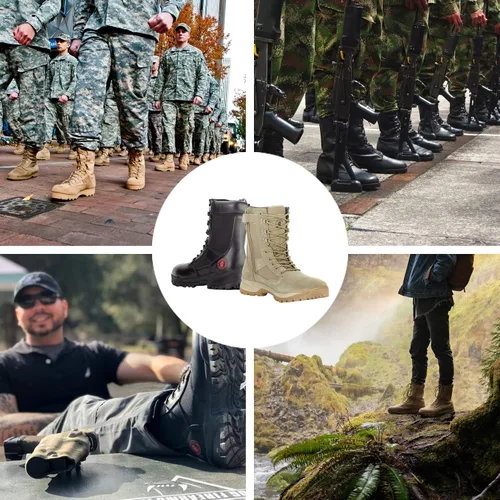 Miniatura 5 de ROCKROOSTER VEGA - Botas militares y tácticas con cremallera para hombre punta suave de 8 pulgadas tecnología antifatiga botas ligeras