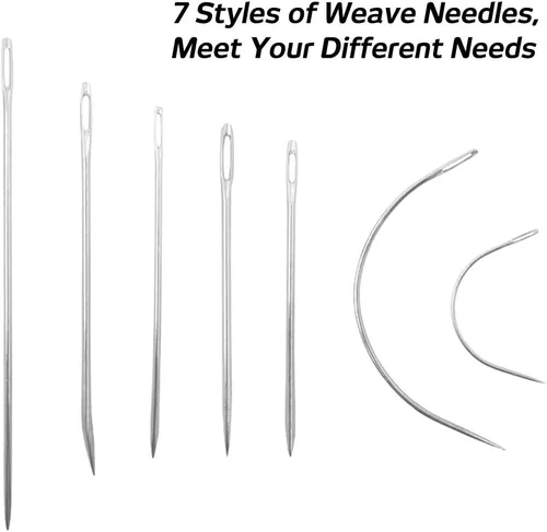 Miniatura 4 de SourceTon Kit de agujas de coser e hilo de tapicería de alta resistencia, 7 estilos de agujas para cuero, lona, colchón + hilo de nailon