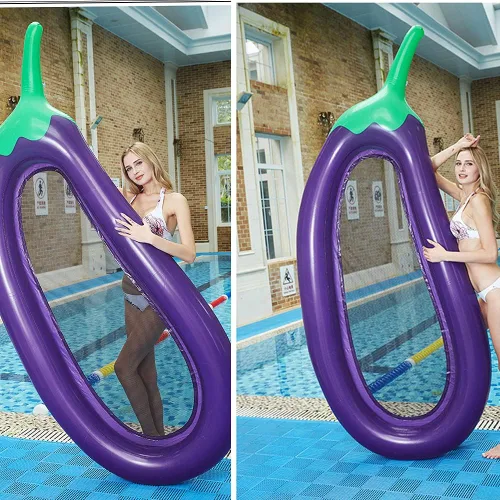 Miniatura 4 de Flotador inflable para piscina, flotador de tumbona de piscina para adultos, flotador de piscina inferior de malla de berenjena, silla flotante