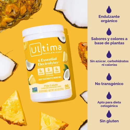 Miniatura 5 de Ultima Replenisher Mocktini - Mezcla de bebida en polvo de electrolitos - Sin azúcar - Piña Colada, 90 porciones - Polvo de hidratación con 6