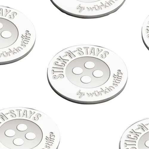 Miniatura 3 de Stick-N-Stays Magnetic Collar Stays by Würkin Stiffs Silver Includes 10 Magnetic Adhesive Stays and 2 Power Button Magnets Great for Polos Gift