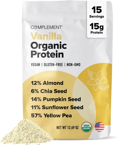 Miniatura 14 de Complement Proteína vegana de chocolate orgánico en polvo (15 porciones) baja en carbohidratos, baja en calorías, sin azúcar, sin soja, sin OMG, sin