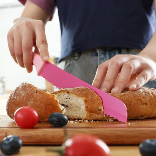 Miniatura 8 de hecef Juego de cuchillos de cocina de 15 piezas con bloque de madera con afilador integrado, apto para lavavajillas, juego de bloques de cuchillos