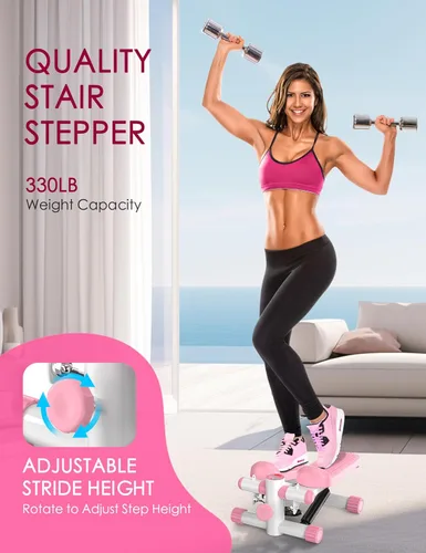 Miniatura 3 de Steppers for Exercise at Home, KitGody Mini Stepper with Resistance Bands, Portable Stair Stepper for Home 330LBS Capacity, Adjustable Height