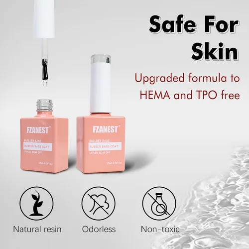 Miniatura 2 de FZANEST Kit de 2 piezas de gel constructor de base de goma, 0.5 onzas líquidas, 7 en 1, kit de uñas de gel constructor 7 en 1 para reparación