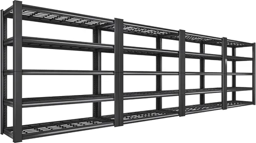 REIBII 3010LBS Estantes de Almacenamiento 72" H Estantería de Garaje Estantes de Metal Resistente Estantes Metálicos Ajustables de 5 Niveles para