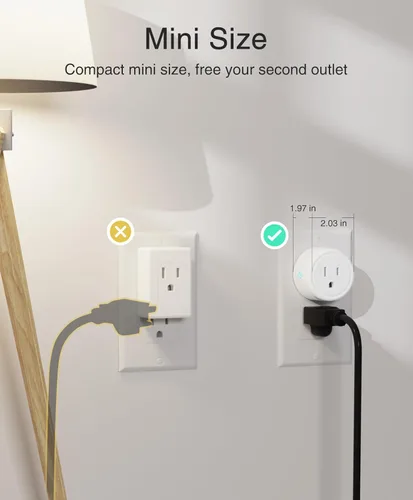 Miniatura 2 de GHome Smart Enchufe pequeño, enchufe inteligente WiFi funciona con Alexa y Google Home, toma de temporizador con control de aplicación, enchufes