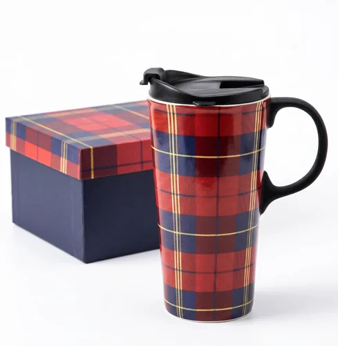 Miniatura 10 de Topadorn Taza de viaje de cerámica floral bohemia de 17 onzas con tapa, resistente a derrames, apta para microondas y lavavajillas, caja de regalo