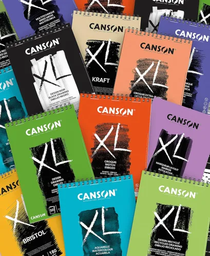 Miniatura 2 de CANSON XL Papel de acuarela 300 g/m² A4, prensado en frío, bloc espiralado lado corto, 30 hojas blancas, ideal para artistas profesionales