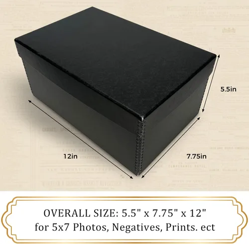 Miniatura 2 de Golden State Art, Cajas de almacenamiento para fotos de archivo, caja de conservación sin ácidos, de 5 x 7 x 12 pulgadas, con capacidad para hasta