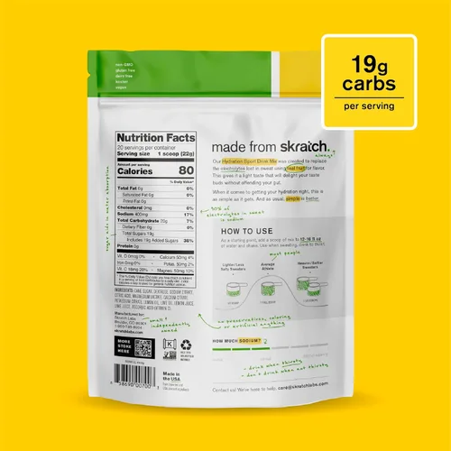 Miniatura 3 de Skratch Labs Polvo de Hidratación Mezcla de Bebida Deportiva Polvo de Electrolitos para Ejercicio, Resistencia y Rendimiento Limón + Lima 20
