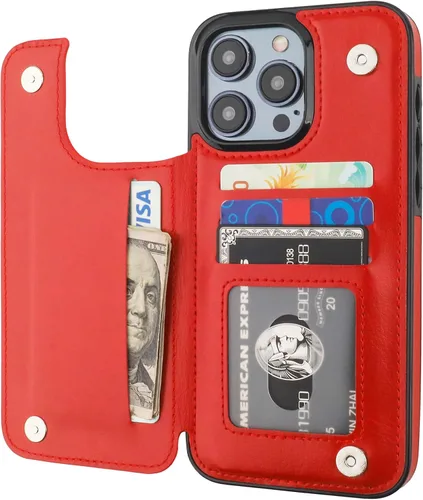 Miniatura 10 de ONETOP Compatible con iPhone 15 Pro Max Funda Cartera con Portador de Tarjetas, Funda de Cuero PU con Soporte Plegable y Ranuras para Tarjetas, Azul