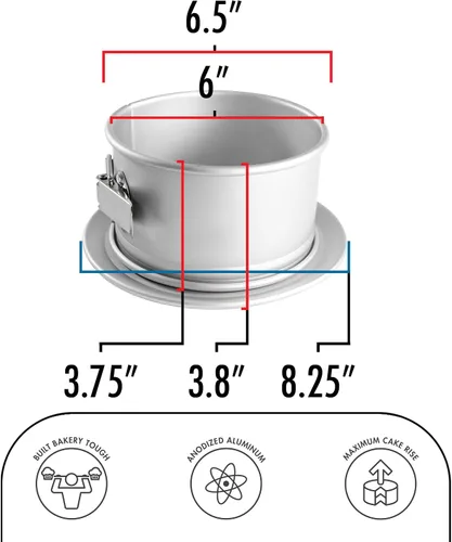 Miniatura 3 de Fat Daddio's PSF-63 Molde desmontable de aluminio anodizado, 6 x 3 pulgadas