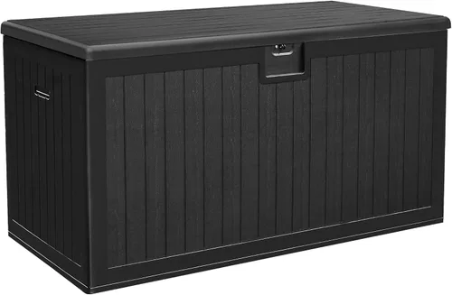Miniatura 22 de YITAHOME Caja de cubierta de 32 galones, almacenamiento de resina con tapa con cerradura y asas laterales, contenedor pequeño