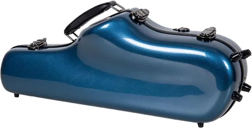 Miniatura 5 de Crossrock Estuche para saxofón alto de fibra de vidrio con correas de mochila en color azul