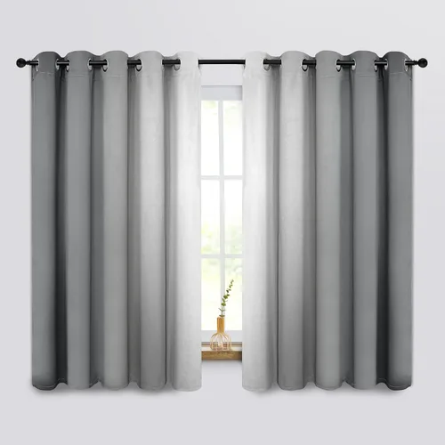Miniatura 172 de COSVIYA Cortinas 100% Opacas Azul Degradado con Lazos Ajustables para Cocina Aislamiento Térmico Oscurecimiento de Habitación Cenefa con Bolsillo