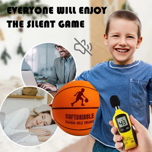 Miniatura 2 de GalaHub Baloncesto silencioso sin compresión Baloncesto de espuma suave sin ruido Pelota sin sonido para entrenamiento en interiores y goteo