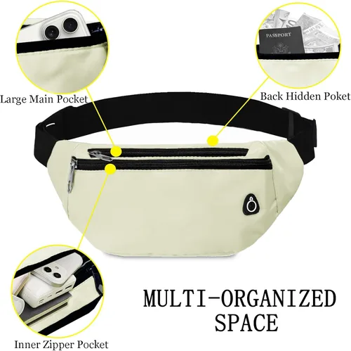 Miniatura 4 de Riñonera para mujeres y hombres, riñonera con correa para el cuerpo resistente al agua, bolsa de cintura deportiva, bolsa de cinturón para viajes