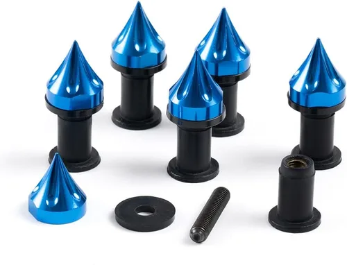 Miniatura 8 de 6 unids negro motocicletas universales parabrisas espigas pernos tornillos parabrisas M5 tornillo carenado placa placa kit de montaje pozo tuercas