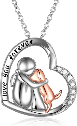 Miniatura 18 de YFN Collar con colgante de perro de recuerdo de plata de ley, regalo conmemorativo para amantes de los perros para mujeres