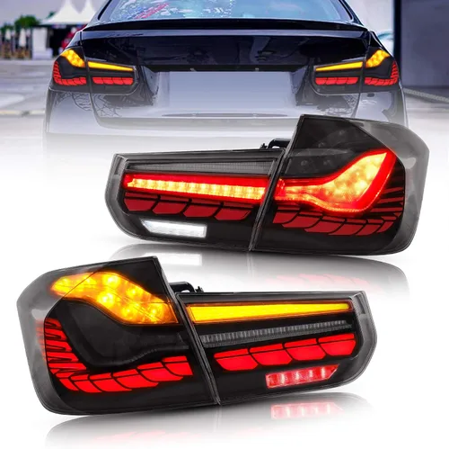 Miniatura 10 de VLAND Luces traseras LED compatibles con BMW Serie 3 BMW F30 F35 F80 320i 328i 328D 335i M3 6ª generación sedán 13-18 con intermitentes ámbar