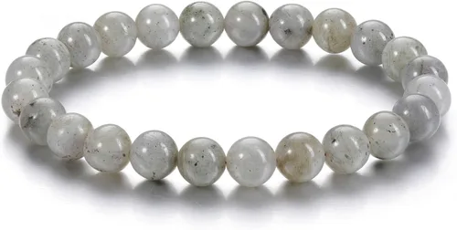 Miniatura 27 de Jovivi Pulsera elástica de cuentas redondas semipreciosas naturales – 0.315 pulgadas hecha a mano con cuentas de piedras preciosas curativas