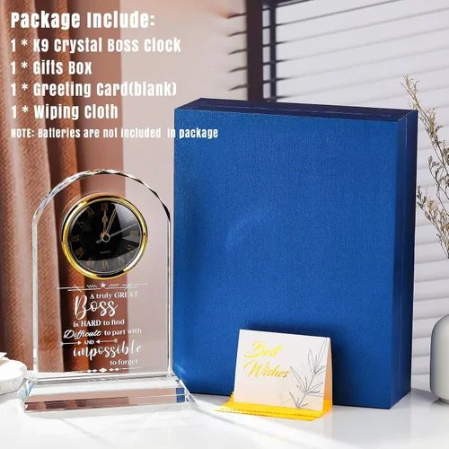 Miniatura 3 de Ornalrist Regalos de Jefe para Hombres y Mujeres Reloj de Cristal, Regalos para Jubilación Jefa Mujer - Regalo de Apreciación de Jefe para Hombres
