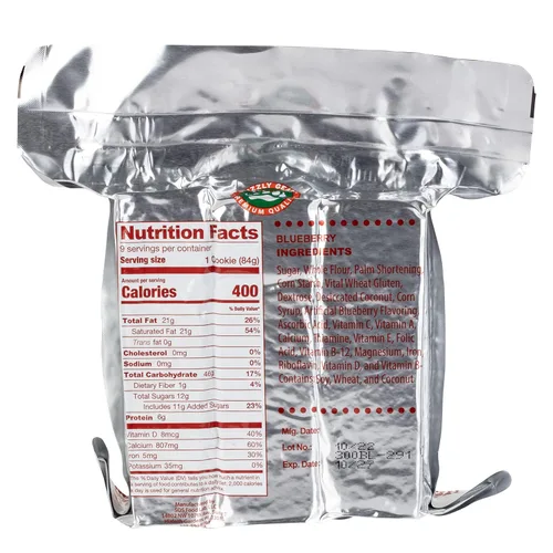 Miniatura 2 de Grizzly Gear Raciones de emergencia de alimentos - Barras de arándano de 3600 calorías (Paquete de 2) - Suministro de 6 días, 144 horas