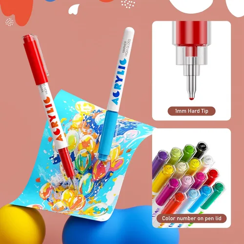 Miniatura 2 de DICEKOO Bolígrafos de gel acrílico para colorear 72 colores, punta fina de 0.039 in con control automático de tinta, 30% más de tinta, bolígrafos