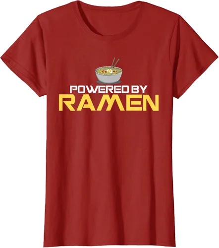 Miniatura 48 de Camiseta de fideos de anime japoneses Powered By Ramen, Negro, S