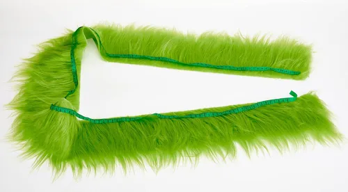 Miniatura 4 de Tiras precortadas de tela de piel sintética de felpa lanuda para gnomos, barba, cosplay, decoración enana (verde, 4 x 60 pulgadas)