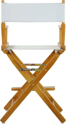 Miniatura 3 de Casual Home - Silla de director de 24 pulgadas, marco de roble miel, con lienzo blanco, altura de mostrador