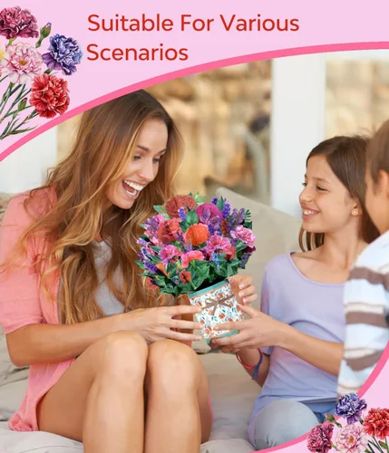 Miniatura 3 de Tarjeta emergente 3D floral colorida, tarjeta de felicitación de primavera para el día de la madre, Pascua, cumpleaños o aniversarios, tarjeta