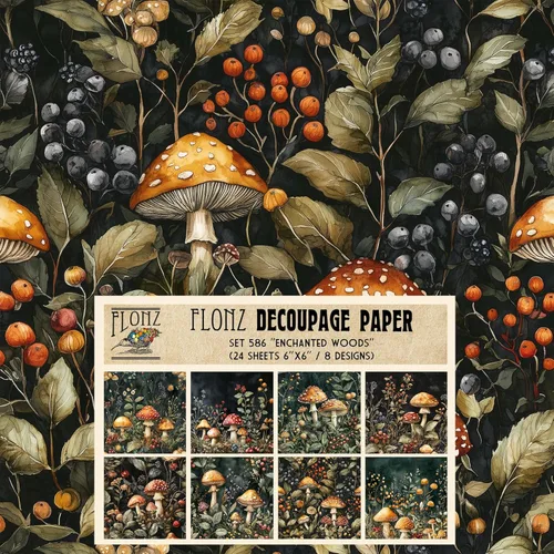 Miniatura 4 de Paquete de papel Decoupage (24 hojas de 6 x 6 pulgadas), papel tapiz de uvas Art Deco, papel de patrón de estilo vintage para decoupage, 32 ES