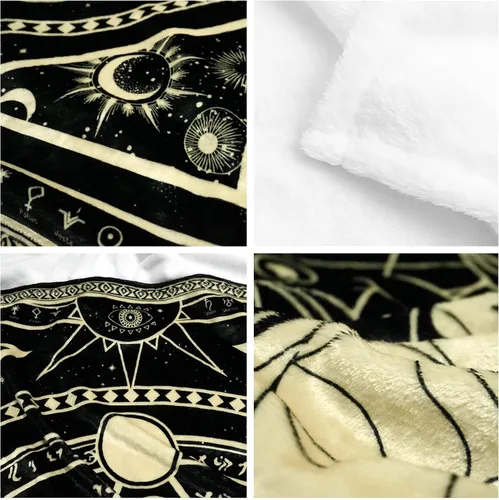 Miniatura 3 de Manta del Zodiaco Acuario, Regalos del Zodiaco Acuario para Mujeres Constelación Lunar Astrología Decoración Gótica Bruja Manta Suave 60"X50
