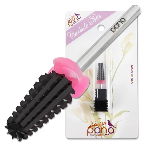 Miniatura 10 de PANA Broca de carburo de uñas 5 en 1 con vástago de 3/32 pulgadas - (grueso triple - grano extra fino, púrpura) - rotación bidireccional para uso