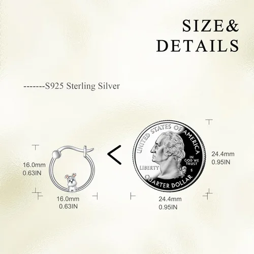 Miniatura 80 de VONALA Bonitos aretes de aro de plata de ley 925, regalos de cumpleaños para mujer