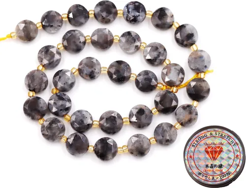 Miniatura 122 de Cuentas de piedras preciosas para la fabricación de joyas, cuentas de monedas facetadas de piedra natural piedra de sangre africana de 0.236 in