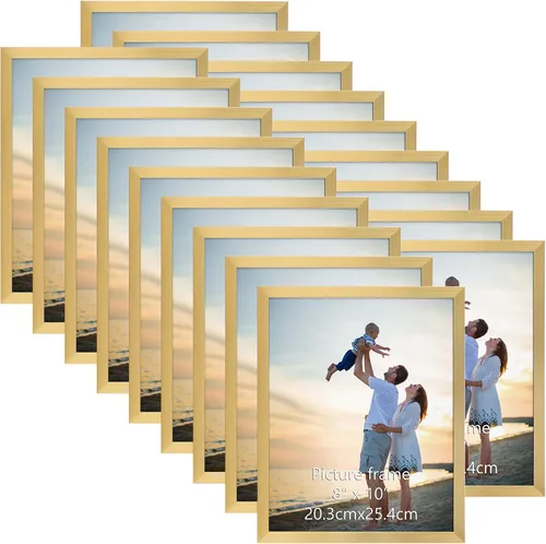 Miniatura 9 de Hoikwo 18 paquetes de marcos de fotos de plástico negro de 3.5x5 multifuncionales con cubierta de plástico para fotos familiares, obras de arte