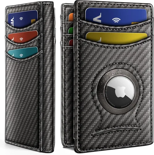 Miniatura 26 de BULLIANT Billetera Airtag para hombre, delgada con clip para dinero, cierre magnético, 12 tarjetas en el bolsillo frontal, bloqueo RFID
