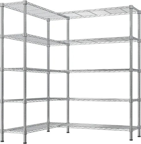Miniatura 13 de VINGLI Estantes de almacenamiento de metal de 3 niveles de 41 pulgadas de alto con ruedas para almacenamiento, estantes de almacenamiento ajustables