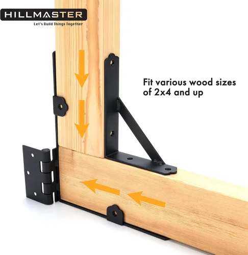 Miniatura 3 de HILLMASTER Kit de marco de puerta anti hundimiento, soporte de esquina de puerta, hardware de puerta ajustable resistente con pestillo de puerta