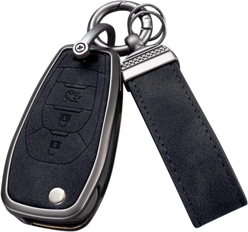 Miniatura 22 de YO&YOYE Funda compatible con llavero Chevy con llavero de piel para Chevrolet Equinox Malibu Cruze Camaro Tahoe Silverado Traverse Blazer Sonic