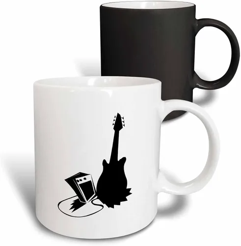 Miniatura 12 de 3dRose Guitar Amp - Taza estilizada de dos tonos, 11 onzas