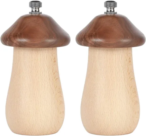 Sizikato Molinillo de pimienta de madera con hongos lindos 2pcs 2 pzas