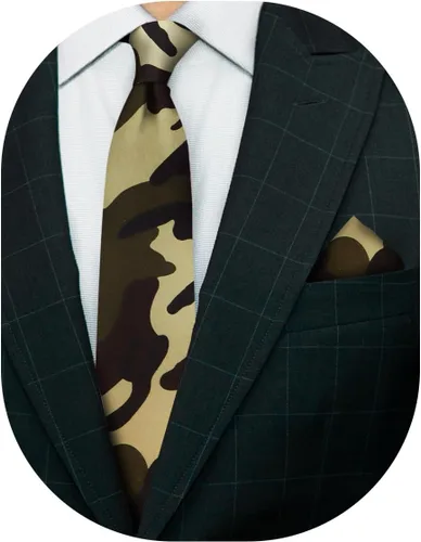 Miniatura 8 de Juego de corbata Kente con estampado africano y animal y pañuelo de bolsillo a juego