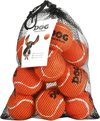 Miniatura 15 de AMA SPORT Pelotas de tenis chirriantes para perros, paquete de 12 pelotas de tenis chirriantes de 2.5 pulgadas para cachorros, juguetes para perros
