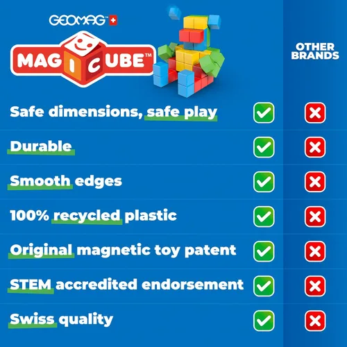 Miniatura 10 de Geomag Magicube Bloques magnéticos para niños de 1 a 5 años Juegos de juguetes de construcción STEM hechos en Suiza Múltiples (MAGICUBE_9PCS)
