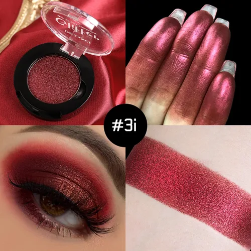 Miniatura 4 de BEUSELF Sombra de ojos roja burdeos metálica, sombra de ojos brillante de color rojo verdadero altamente pigmentada para maquillaje gótico, fórmula