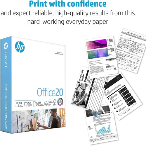 Miniatura 3 de HP Printer Paper Office 20 libras, 8.5 x 11, 1 resma Quickpack